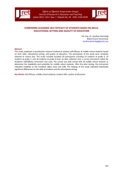 comparing academic self-efficacy of students based on skills