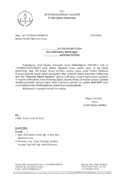 T.C. AFYONKARAHİSAR vALİLİĞİ tl M&uuml;li Eğitim M&uuml;d&uuml;rl&uuml;ğ&uuml;