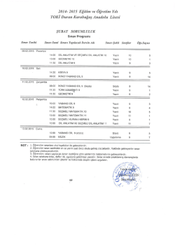 2014- 2015 Eğitim ve &Ouml;ğretim Yılı TOKİ Duran Karabuğaş Anadolu