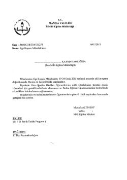 MANİSA vALİLİĞİ İı Miııi Eğitim M&uuml;d&uuml;rl&uuml;ğ&uuml; sayı z 86866338/330