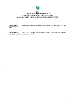 T.C. TEKİRDAĞ B&Uuml;Y&Uuml;KŞEHİR BELEDİYESİ _ ULAŞIM