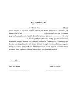 MUVAFAKATNAME ……………………………T.C Kimlik Nolu
