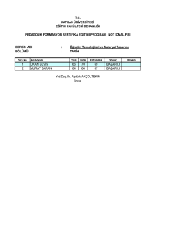 Tarih grubu &Ouml;ğretim Teknolojileri ve Materyal Tasarım B&uuml;t&uuml;nleme