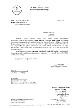 ERGANİ KAYMAKAMLIĞI . ır &ldquo;f İl&ccedil;e Mıııi Eğitim M&uuml;d&uuml;rl&uuml;ğ&uuml;