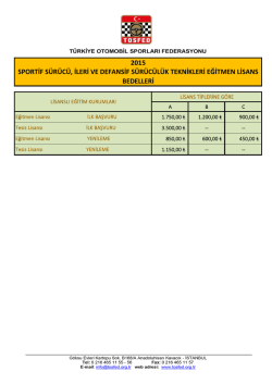 Lisanslı Eğitim Kur. Lisans &Uuml;cretleri