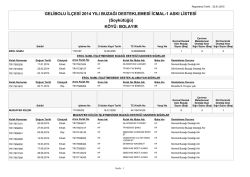 GELİBOLU İL&Ccedil;ESİ 2014 YILI BUZAĞI DESTEKLEMESİ İCMAL-1