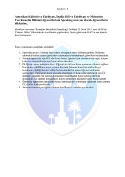 Amerikan K&uuml;lt&uuml;r&uuml; ve Edebiyatı, İngiliz Dili ve Edebiyatı ve M&uuml;tercim