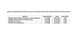 B&uuml;t&uuml;nleme Sınav &Ccedil;izelgesi - Geomatik M&uuml;hendisliği B&ouml;l&uuml;m&uuml;