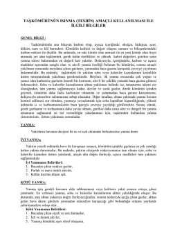 taşk&ouml;m&uuml;r&uuml;n&uuml;n ısınma (teshin) ama&ccedil;lı kullanılması ile ilgili bilgiler