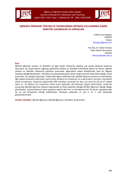 29.Ko&ccedil; Damgacı - Eğitim ve &Ouml;ğretim Araştırmaları Dergisi