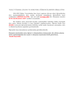tezli yüksek lisans ve doktora öğrencilerinin dikkatine