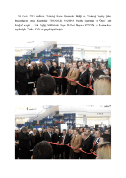 20 Ocak 2015 tarihinde Tekirdağ Kamu Hastaneler Birliği ve