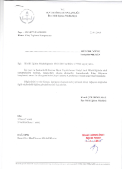 İl&ccedil;e Milli Eğitim M&uuml;d&uuml;rl&uuml;ğ&uuml; Yazısı