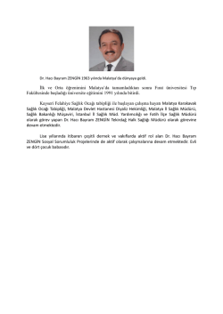 Özgeçmiş - Tekirdağ Halk Sağlığı Müdürlüğü