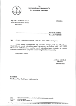 T.c. YENİŞEHİR KAYMAKAMLIĞI - mersin