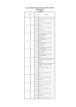 MALİ HİZMETLER UZMANLARININ EĞİTİM PROGRAMI (1 . GRUP)