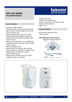 ATP-540 SERİSİ PIR DEDEKT&Ouml;RLER
