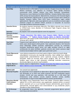 Pilot Eğitimi - &Ouml;zyeğin &Uuml;niversitesi