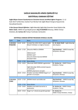 HIMSS Sertifikalı EMRAM Eğitimi Programı (Download PDF)