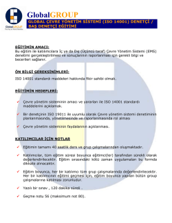 GlobalGROUP Onaylı ISO 14001 Baş Denet&ccedil;i