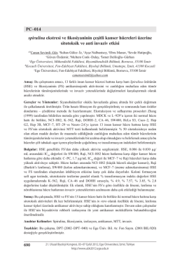 PC&ndash;014 spirulina ekstresi ve fikosiyaninin &ccedil;eşitli kanser h&uuml;creleri