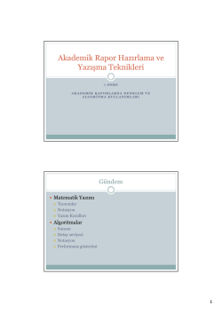 Akademik Rapor Hazırlama ve Yazışma Teknikleri