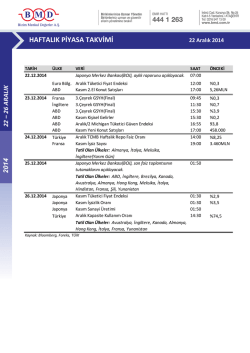 haftalık piyasa takvimi