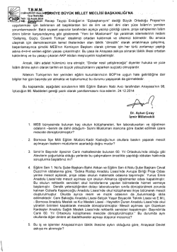 ğ&lsaquo; elimi-warm Wmırﬁhıakivı&scaron;- B&Uuml;Y&Uuml;K MİLLET MEcLisi BAŞKANLıĞıNA