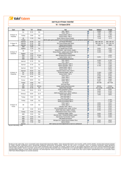10 - 14 Kasım 2014 HAFTALIK PİYASA TAKVİMİ