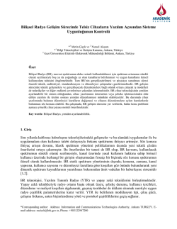 Br Gelişim Sürecinde Telsiz Cihazların Yazılım Açısından Sisteme