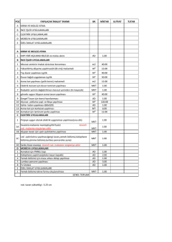 poz yapılacak imalat tanımı br miktar bfiyat tutar a kırım ve moloz