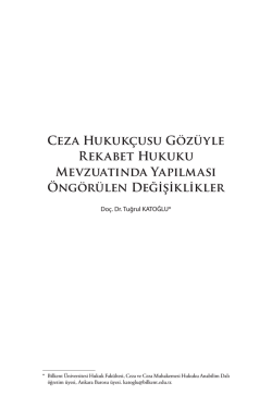 Ceza Hukuk&ccedil;usu G&ouml;z&uuml;yle Rekabet Hukuku