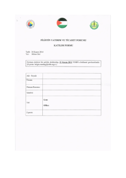 filistin yatırım ve ticaret forumu katılım formu