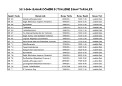 2013-2014 bahar d&ouml;nemi b&uuml;t&uuml;nleme sınav tarihleri