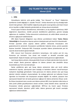dış ticarette yeni d&ouml;nem bpo