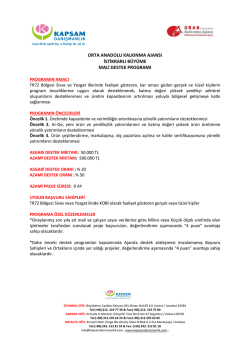 ORAN &ndash; İstikrarlı B&uuml;y&uuml;me Programı