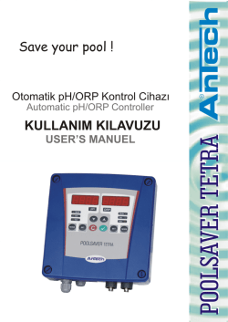 POOLSAVER TETRA Kontrol Cihazı T&uuml;rk&ccedil;e Kullanım Kılavuzu