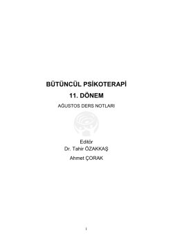 B&Uuml;T&Uuml;NC&Uuml;L PSİKOTERAPİ 11. D&Ouml;NEM
