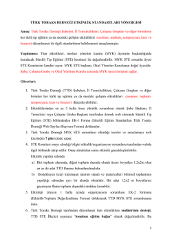 Etkinlik Standartları Yönergesi