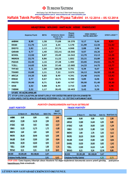 Teknik Portf&ouml;y &Ouml;nerileri