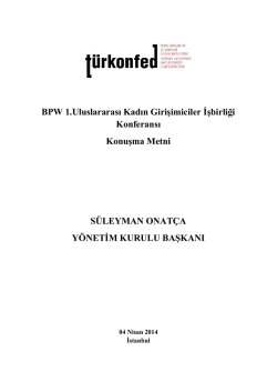 BPW 1.Uluslararası Kadın Girişimiciler İşbirliği