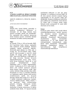 P-75 YÜKSEK KARDİYAK RİSKLİ MORBİD OBEZ HASTADA