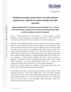 &Ouml;L&Ccedil;SAN biyometrik, ge&ccedil;iş kontrol ve kimlik y&ouml;netimi &ccedil;&ouml;z&uuml;mleriyle