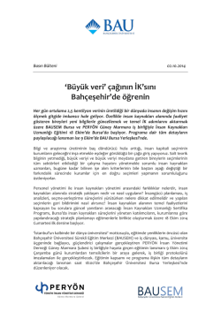 B&uuml;y&uuml;k veri - BAUSEM - Bah&ccedil;eşehir &Uuml;niversitesi