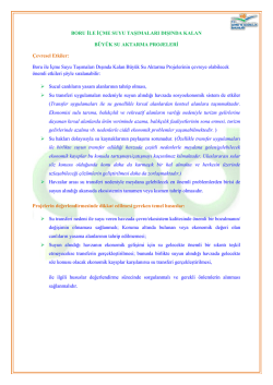 Boru ile i&ccedil;me suyu taşımaları dışında kalan b&uuml;y&uuml;k su aktarma projeleri