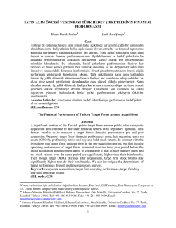 SATIN ALIM &Ouml;NCESİ VE SONRASI T&Uuml;RK HEDEF ŞİRKETLERİNİN