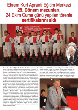 Ekrem Kurt Apranti Eğitim Merkezi 29. Dönem mezunları