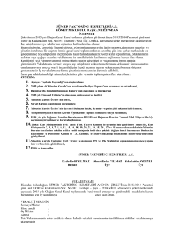 SÜMER FAKTORİNG HİZMETLERİ A