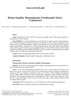 Retina Kapiller Hemanjiomda Fotodinamik Tedavi