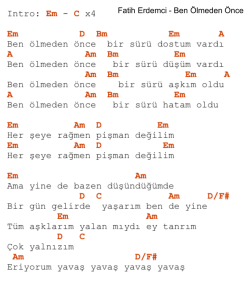 Fatih Erdemci - Ben Ölmeden Önce
